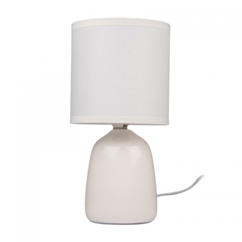 Светильник настольный JH2-02-wh E14 IP20 130х130х255мм керамика; ткань; PVC-пластик бел. JazzWay 5062313 5062313