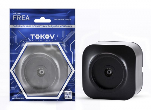Розетка телевизионная TV 1-м ОП Frea IP20 АБС-пластик карбон TOKOV ELECTRIC TKE-FR-A1C-C14 TKE-FR-A1C-C14