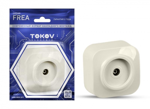 Розетка телевизионная TV 1-м ОП Frea IP20 АБС-пластик беж. TOKOV ELECTRIC TKE-FR-A1C-C02 TKE-FR-A1C-C02