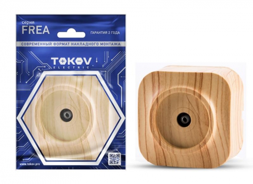 Розетка телевизионная TV 1-м ОП Frea IP20 АБС-пластик сосна TOKOV ELECTRIC TKE-FR-A1C-C25 TKE-FR-A1C-C25