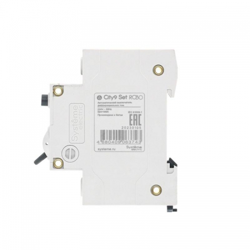 Выключатель автоматический дифференциального тока 2п (1P+N) C 16А 10мА тип A 4.5кА City9 Set 230В SE C9D51616 C9D51616