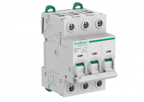 Выключатель автоматический модульный 3п C 25А 6кА АВ Systeme9 400В SE S9F22325 S9F22325