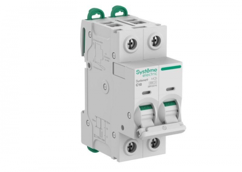 Выключатель автоматический 2п C 10А 6кА Systeme9 400В SE S9F22210 S9F22210