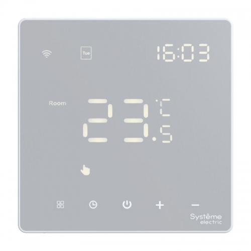 Термостат программируемый ArtGallery 16А с Wi-Fi для электрич. теплого пола моноблочный бел. SE GAL000138 GAL000138