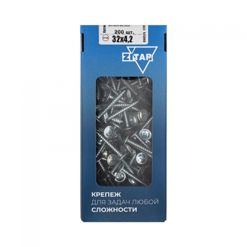 Саморез для тонкого метал. листа 4.2х32 (коробка) (уп.200шт) Zitar 102142 102142