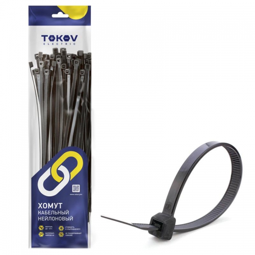 Хомут кабельный нейлоновый черн. 4.8х200 (уп.100шт) TOKOV ELECTRIC TKE-HNS-4.8-200-B/100 TKE-HNS-4.8-200-B/100
