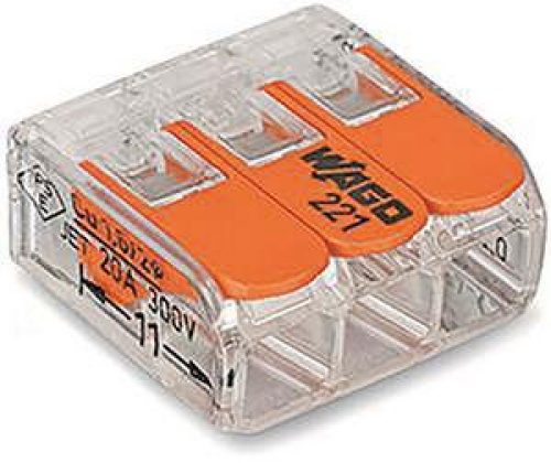 Клемма универс. компактная 3х(0.14-4.0) WAGO 221-413 221-413