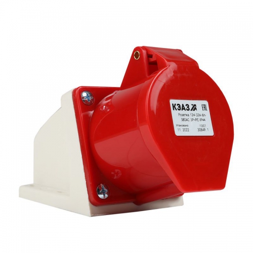 Розетка 124 32А 380В AC 3P+PE 6ч для монтажа на поверхность IP44 КЭАЗ 222756 222756