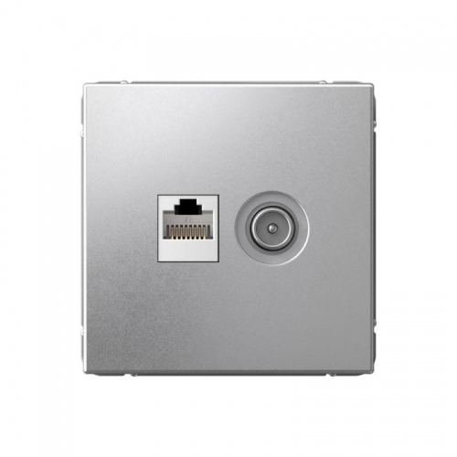 Розетка компьютерная + телевизионная 2-м ArtGallery RJ45 + TV кат.5E алюм. SE GAL000389 GAL000389