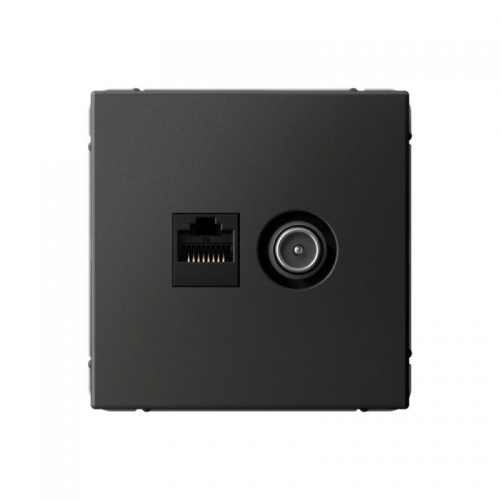 Розетка компьютерная + телевизионная 2-м ArtGallery RJ45 + TV кат.5E базальт SE GAL001489 GAL001489