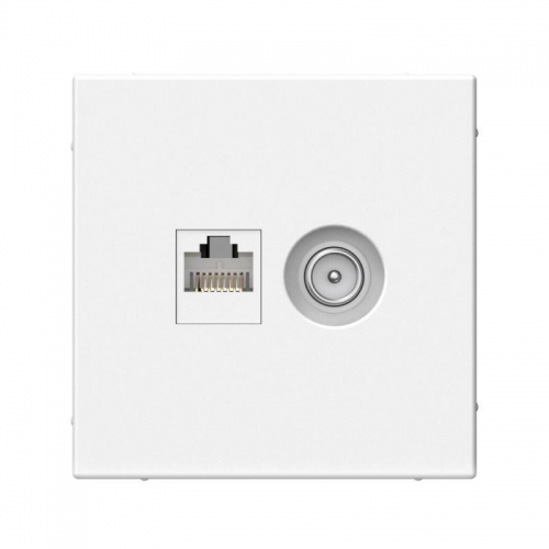 Розетка компьютерная + телевизионная 2-м ArtGallery RJ45 + TV кат.5E бел. SE GAL000189 GAL000189