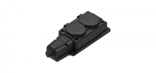 Колодка удлинителя 2-м MultiSet 16А 250В IP44 с заземл. каучук черн. SE MST4102BK MST4102BK