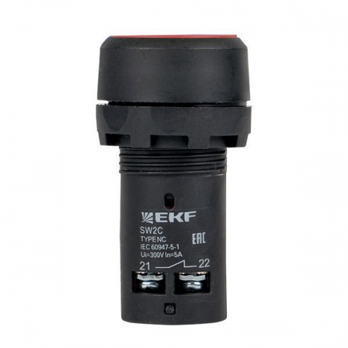 Кнопка SW2C-11 с фиксацией красн. NO+NC PROxima EKF sw2c-11f-r sw2c-11f-r