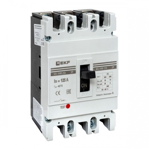 Выключатель автоматический 3п 250/125А 35кА ВА-99М PROxima EKF mccb99-250-125m mccb99-250-125m