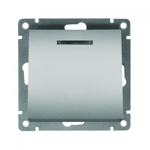 Выключатель 1-кл. СП Афина 10А IP20 с подсветкой механизм серебр. Universal A0121-S A0121-S