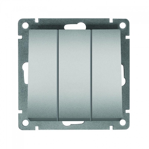 Выключатель 3-кл. СП Афина 10А IP20 механизм серебр. Universal A0043-S A0043-S