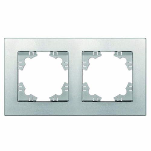 Рамка 2-м Афина универс. серебр. Universal A0044-S A0044-S