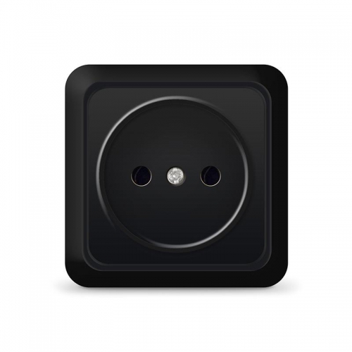 Розетка 1-м ОП Олимп 16А IP20 без заземл. черн. Universal 2224 2224