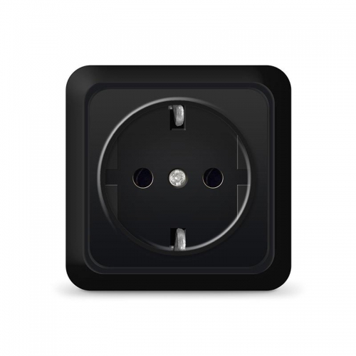 Розетка 1-м ОП Олимп 16А IP20 с заземл. черн. Universal 2227 2227