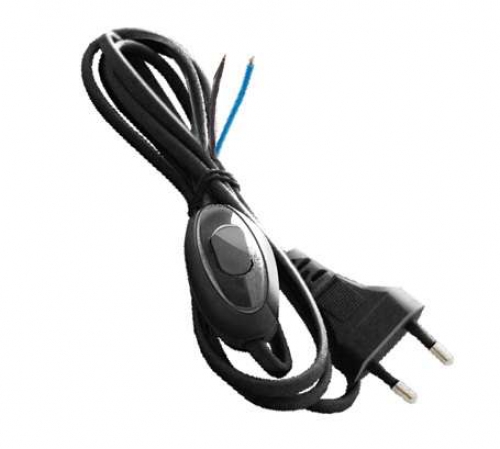 Шнур для бра ШВВП 2х0.75 с проходн. выкл. еврослот 1.7м черн. UNIVersal А1060 Ч А1060Ч