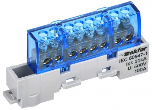 Шина нулевая N изол. на универс. держ. 6х9-8-С TEKFOR IEK TF-NN10-08-KL-K07 TF-NN10-08-KL-K07