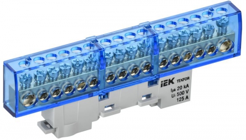 Шина нулевая N изол. на универс. держ. 8х12-16-С TEKFOR IEK TF-NN20-16-KL-K07 TF-NN20-16-KL-K07