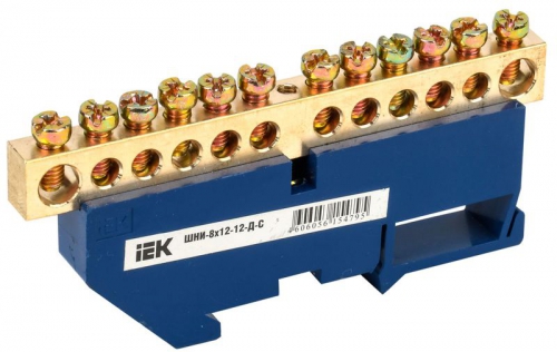Шина нулевая на DIN-изол. ШНИ 8х12-12-Д-С IEK YNN10-812-12D-K07 YNN10-812-12D-K07