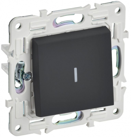 Выключатель 1-кл. SKANDY 10А SK-V07G с индикацией графит IEK SK-V10-1-10-K53 SK-V10-1-10-K53