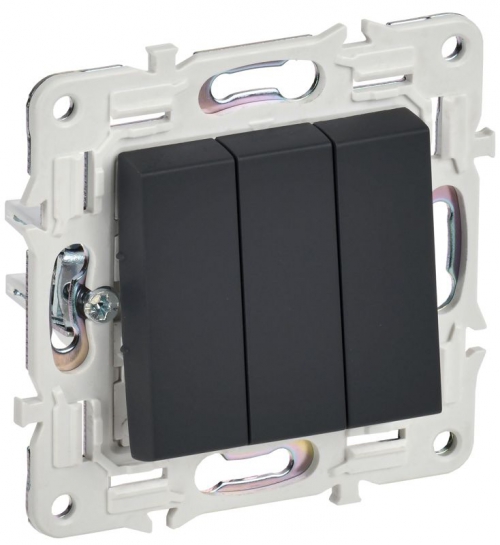 Выключатель 3-кл. SKANDY 10А SK-V11G графит IEK SK-V30-0-10-K53 SK-V30-0-10-K53