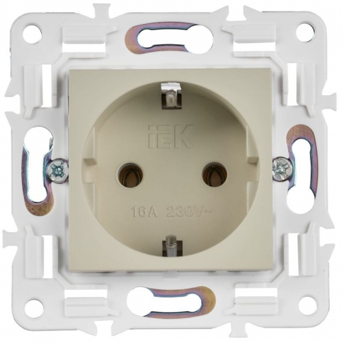 Розетка SKANDY 16А с заземл. без защ. шторок SK-R05B беж. IEK SK-R11-16-K10 SK-R11-16-K10