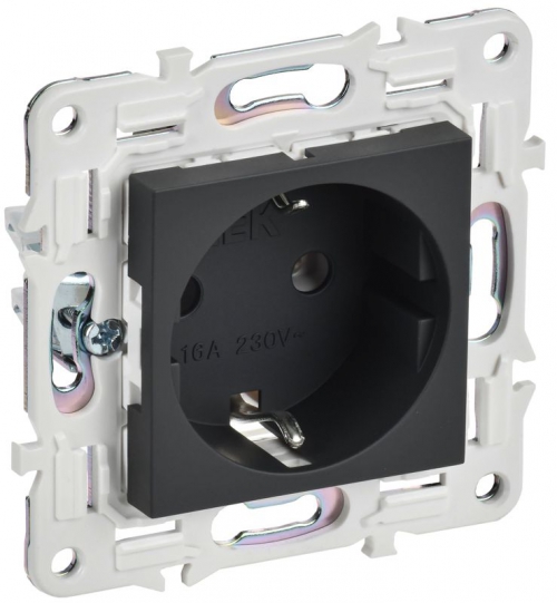 Розетка SKANDY 16А с заземл. без защ. шторок SK-R05G графит IEK SK-R11-16-K53 SK-R11-16-K53