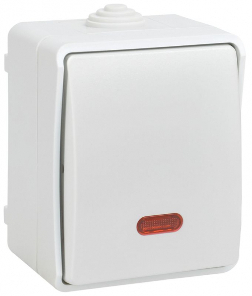 Выключатель проходной 1-кл. ОП Форс IP54 ВС20-1-1-ФБ с индикацией бел. IEK EVS11-K01-10-54-DC EVS11-K01-10-54-DC