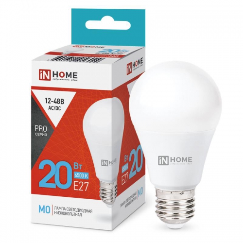 Лампа светодиодная низковольтная LED-MO-PRO 20Вт 12-48В E27 6500К 1650лм IN HOME 4690612056029 4690612056029