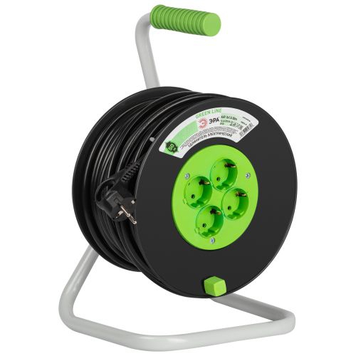 Удлинитель на пластик. катушке 4х50м с заземл. KAT-3x1.5-50m Greenline ПВС 3х1.5 Эра Б0065107 Б0065107