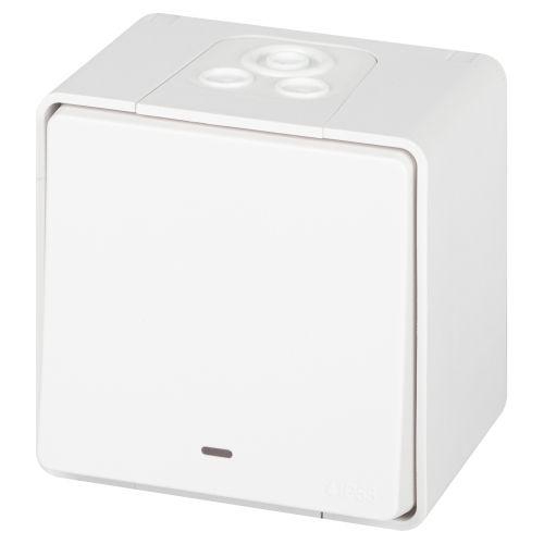 Выключатель Эксперт 11-1502-01 с подсветкой IP55 10АХ-250В ОУ бел. Эра Б0063305 Б0063305