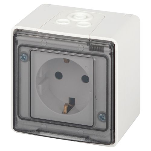 Розетка Эксперт 11-2501-01 2P+E IP55 16А-250В ОУ бел. Эра Б0063294 Б0063294
