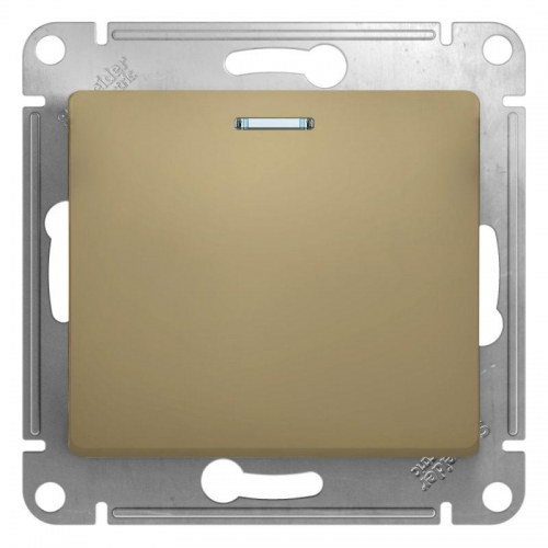 Выключатель 1-кл. СП Glossa 10А IP20 (сх. 1а) 10AX с подсветкой механизм титан SE GSL000413 GSL000413