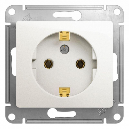 Розетка 1-м СП Glossa 16А IP20 с заземл. механизм перламутр. SE GSL000643 GSL000643