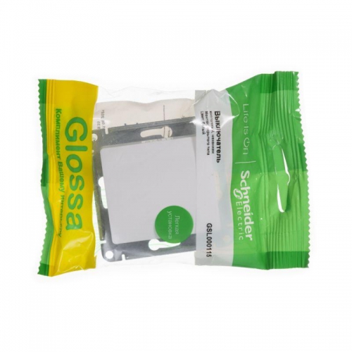 Кнопка нажимная 1-кл. СП Glossa 10А IP20 (сх. 1) 10AX механизм бел. SE GSL000115 GSL000115