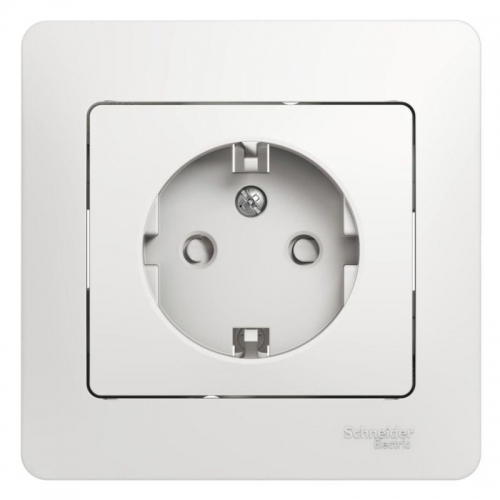 Розетка 1-м СП Glossa 16А IP20 с заземл. защ. шторки в сборе бел. SE GSL000144 GSL000144