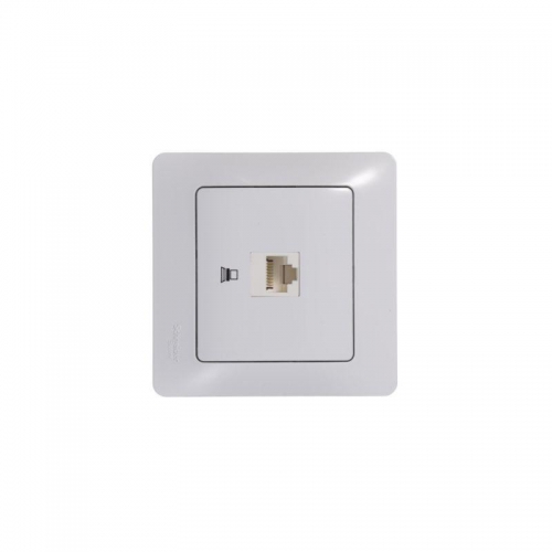 Розетка компьютерная 1-м СП Glossa RJ45 кат.5E механизм бел. SE GSL000181K GSL000181K