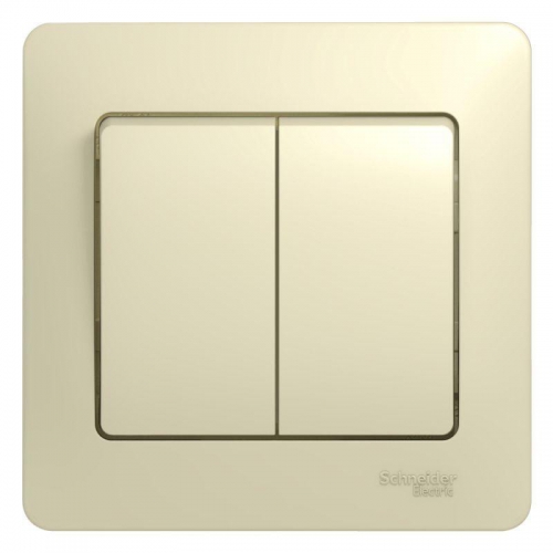 Выключатель 2-кл. СП Glossa 10А IP20 (сх. 5) 10AX в сборе беж. SE GSL000252 GSL000252
