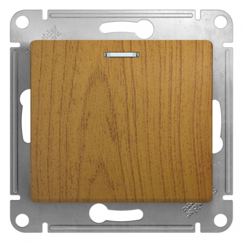 Выключатель 1-кл. СП Glossa 10А IP20 (сх. 1а) 10AX с подсветкой механизм дерево дуб SE GSL000513 GSL000513
