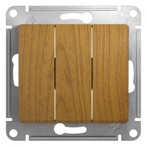 Выключатель 3-кл. СП Glossa 10А IP20 (сх. 1+1+1) 10AX механизм дерево дуб SE GSL000531 GSL000531