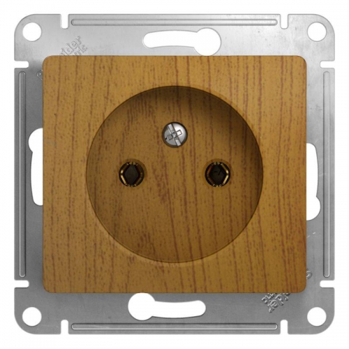 Розетка 1-м СП Glossa 16А IP20 без заземл. механизм дерево дуб SE GSL000541 GSL000541