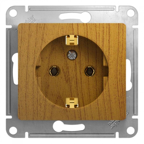 Розетка 1-м СП Glossa 16А IP20 с заземл. механизм дерево дуб SE GSL000543 GSL000543