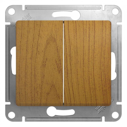 Выключатель 2-кл. СП Glossa 10А IP20 (сх. 5) 10AX механизм дерево дуб SE GSL000551 GSL000551