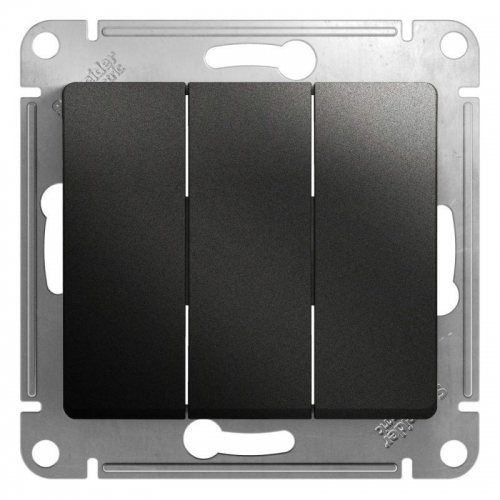 Выключатель 3-кл. СП Glossa 10А IP20 (сх. 1+1+1) 10AX механизм антрацит SE GSL000731 GSL000731