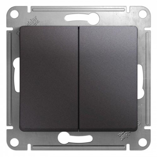 Выключатель 2-кл. СП Glossa 10А IP20 (сх. 5) 10AX механизм графит SE GSL001351 GSL001351