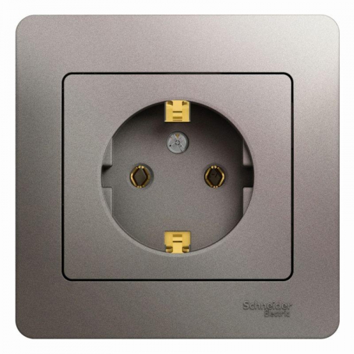 Розетка 1-м СП Glossa 16А IP20 250В с заземл. в сборе платина SE GSL001242 GSL001242